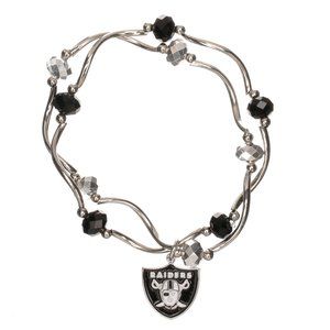 NFL Las Vegas Raiders Crystal Bead Bracelet